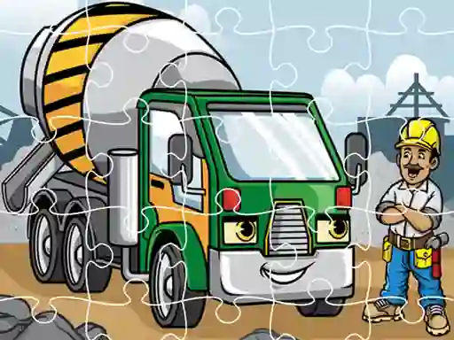 Spil Construction Trucks Jigsaw online