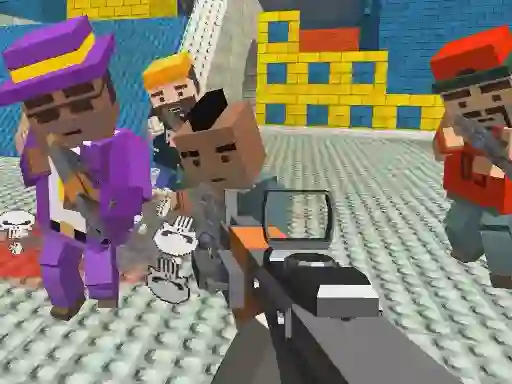 Spil GunGame shooting warfare: blocky gangster online