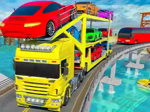 Spil Crazy Mega Car Transport Truck Game online