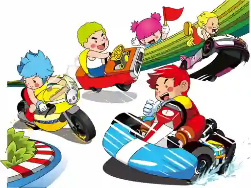 Spil Cartoon Kart Puzzle online