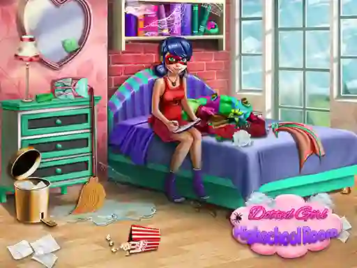 Spil Dotted Girl: Highschool room online