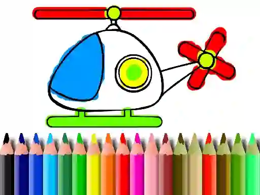 Spil Back To School Helicopter Coloring online