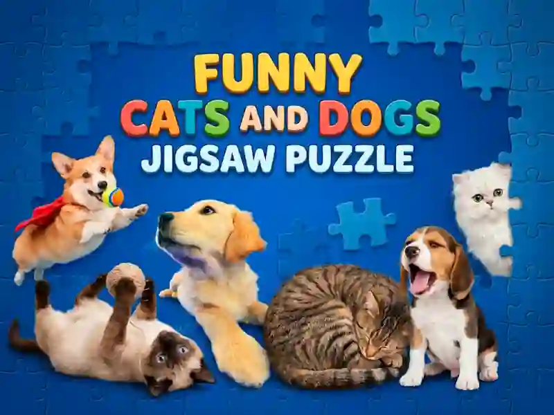 Spil Funny Cats And Dogs Jigsaw Puzzle online