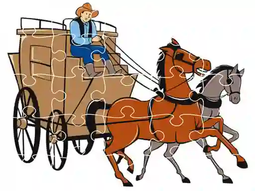 Spil Wagons Jigsaw online