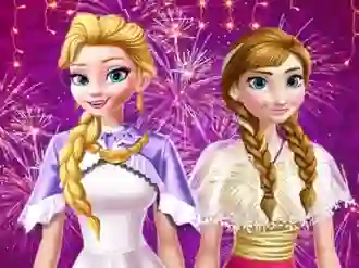 Spil Ellie and Annie New Year Eve Party online