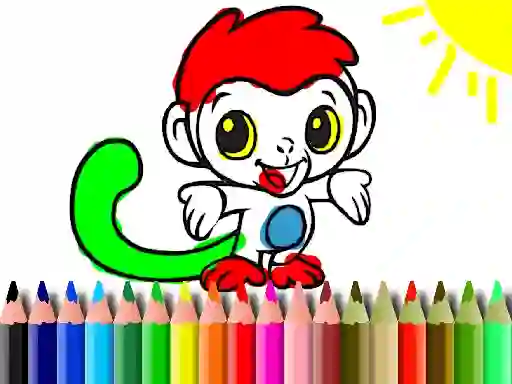 Spil Back To School: Monkey Coloring online