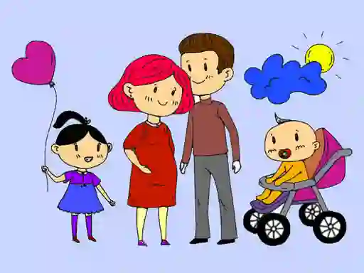 Spil Happy Family Coloring Book online
