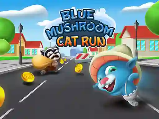 Spil Blue Mushroom Cat Run online