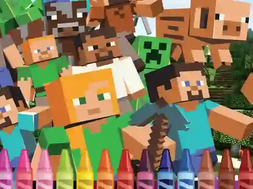 Spil 4GameGround Minecraft Coloring online