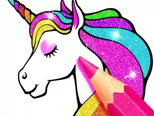 Spil Unicorn Coloring Book Glitter online