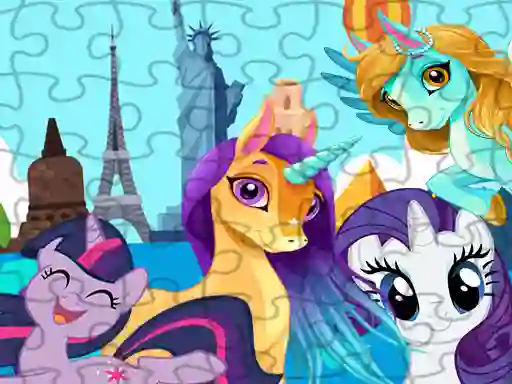 Spil Unicorns Travel The World Puzzle online