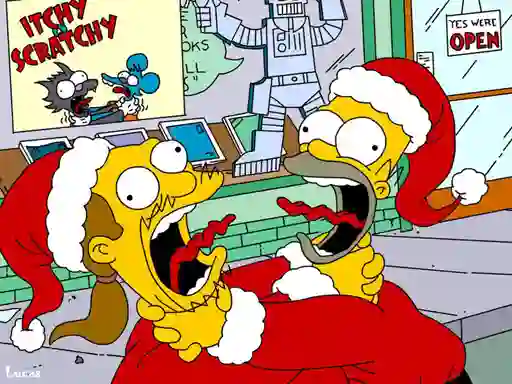 Spil Simpsons Christmas Jigsaw Puzzle online