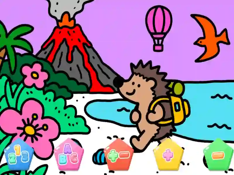 Spil Color By Code Volcano Hedgehog online
