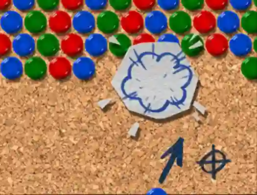 Spil Pinboard Bubble Shooter online