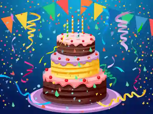 Spil Birthday cake puzzle online