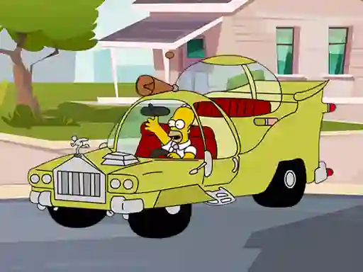 Spil The Simpsons Car Jigsaw online