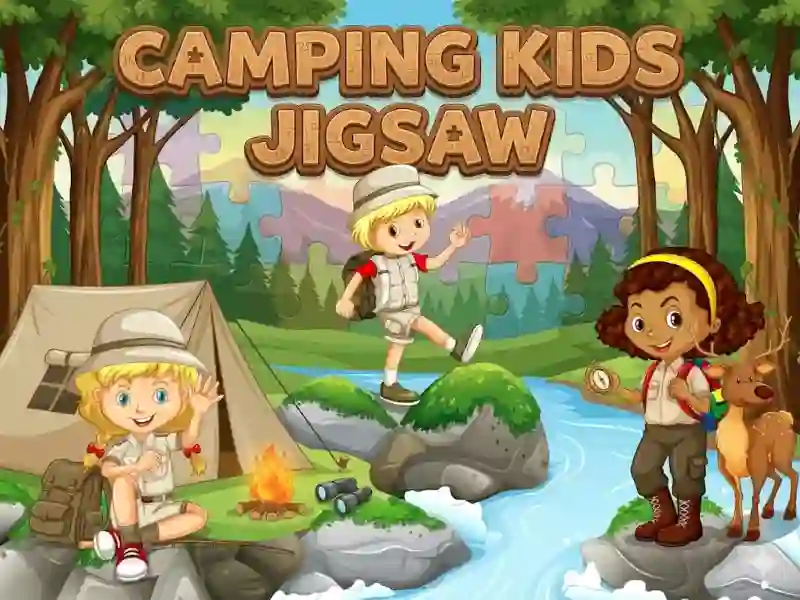 Spil Camping kids jigsaw online