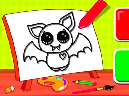 Spil Easy Kids Coloring Bat online