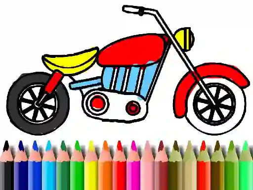 Spil Back To School: Motorbike Coloring online