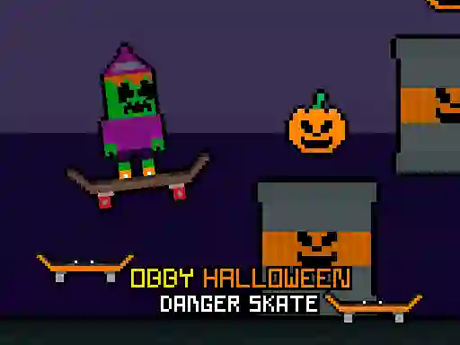 Spil Obby Halloween Danger Skate online