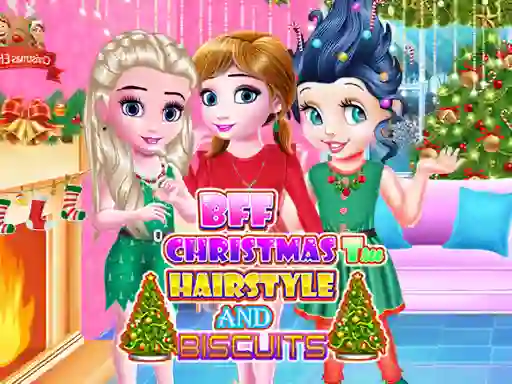 Spil BFF Christmas Tree Hairstyle and Biscuits online