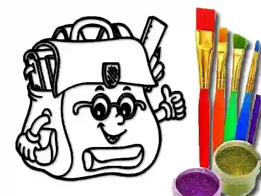 Spil Back To School: School Bag Coloring Book online