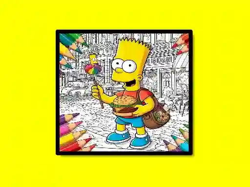 Spil Back To School Simpsons Coloring Book online