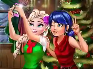 Spil Ladybug And Elsa Xmas Selfie online