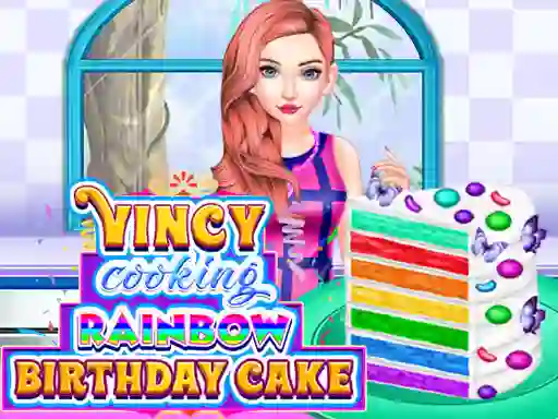 Spil Vincy Cooking Rainbow Birthday Cake online
