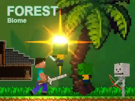 Spil Noob vs Zombies - Forest biome online