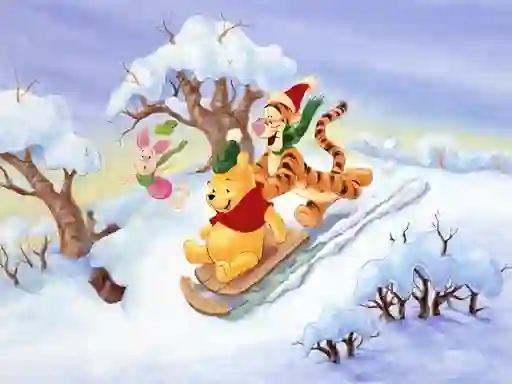 Spil Winnie the Pooh Christmas Jigsaw Puzzle 2 online