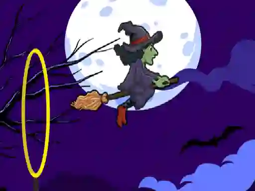 Spil Flying witch halloween online