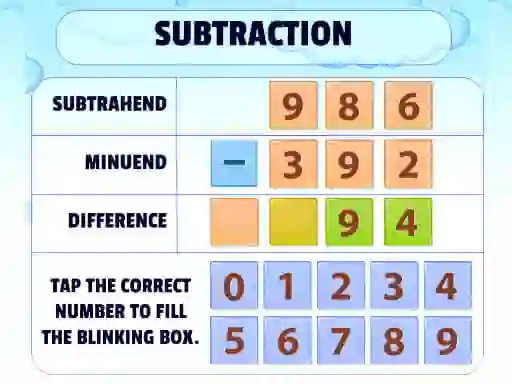 Spil Subtraction Practice online