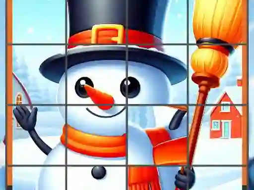 Spil Happy Snowman Puzzle online