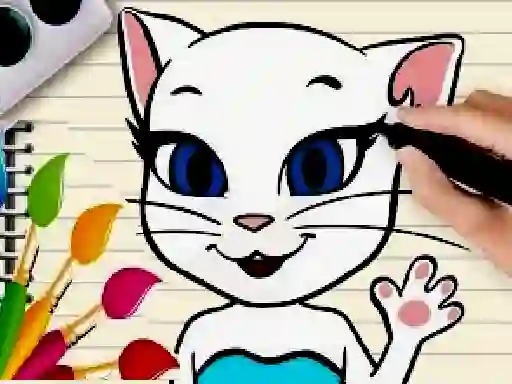 Spil Talking Angela Coloring Book online