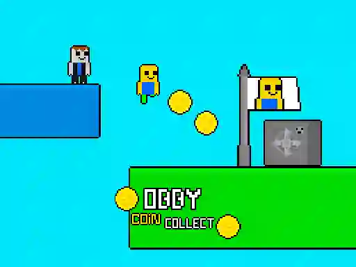 Spil Obby vs Bacon Rainbow Parkour online