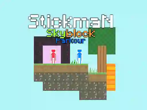 Spil Stickman Skyblock Parkour online