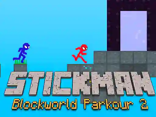 Spil Stickman Blockworld Parkour 2 online