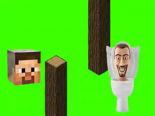 Spil Spinning Skibidi Toilet Flappy Minecraft online