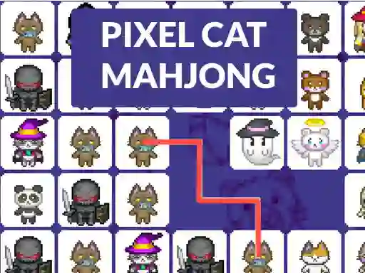 Spil Pixel cat mahjong online