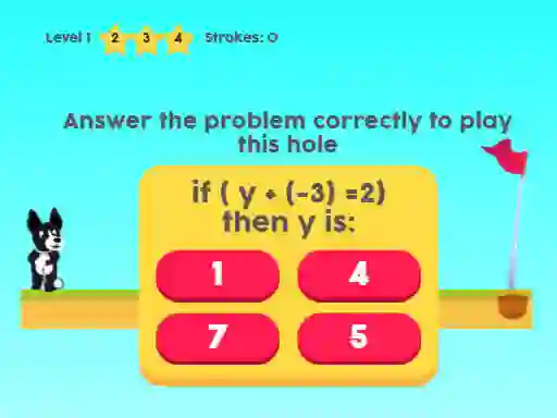 Spil MathPup Golf 4 Algebra online