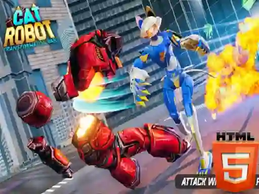 Spil Cat Robot Transform War online