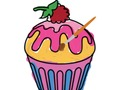 Spil Yummy cupcake farvelægning online