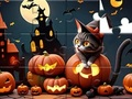 Spil Jigsaw -puslespil: Halloween Cat online