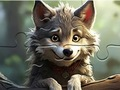Spil Jigsaw Puzzle: Smilende ulv  online