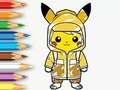Spil Malebog: Regnfrakke Pikachu  online