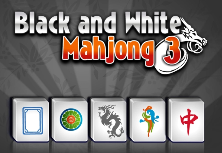 Spil Sort og hvid Mahjong 3  online