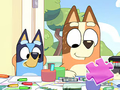 Spil Jigsaw -puslespil: Bluey Family Coloring Day online