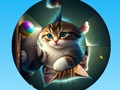 Spil Round Jigsaw Puzzle Saml billeder med søde killinger  online