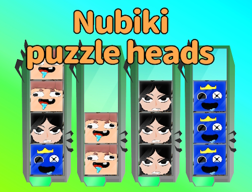 Spil Nubiki puslespil hoveder  online